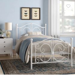 White Full Sized Bedframe Metal