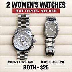 Michael Kors & Kenneth Cole Silver Watches | Need Batteries