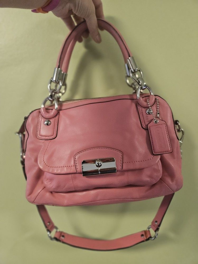 Coach Leather Kristin Pink  Satchel & Shoulder Strap Bag, F22304