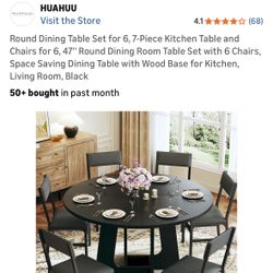  New In Box 7 PC Dining Table Set and 6 Chairs