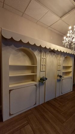 Handmade French shop wooden backdrop
