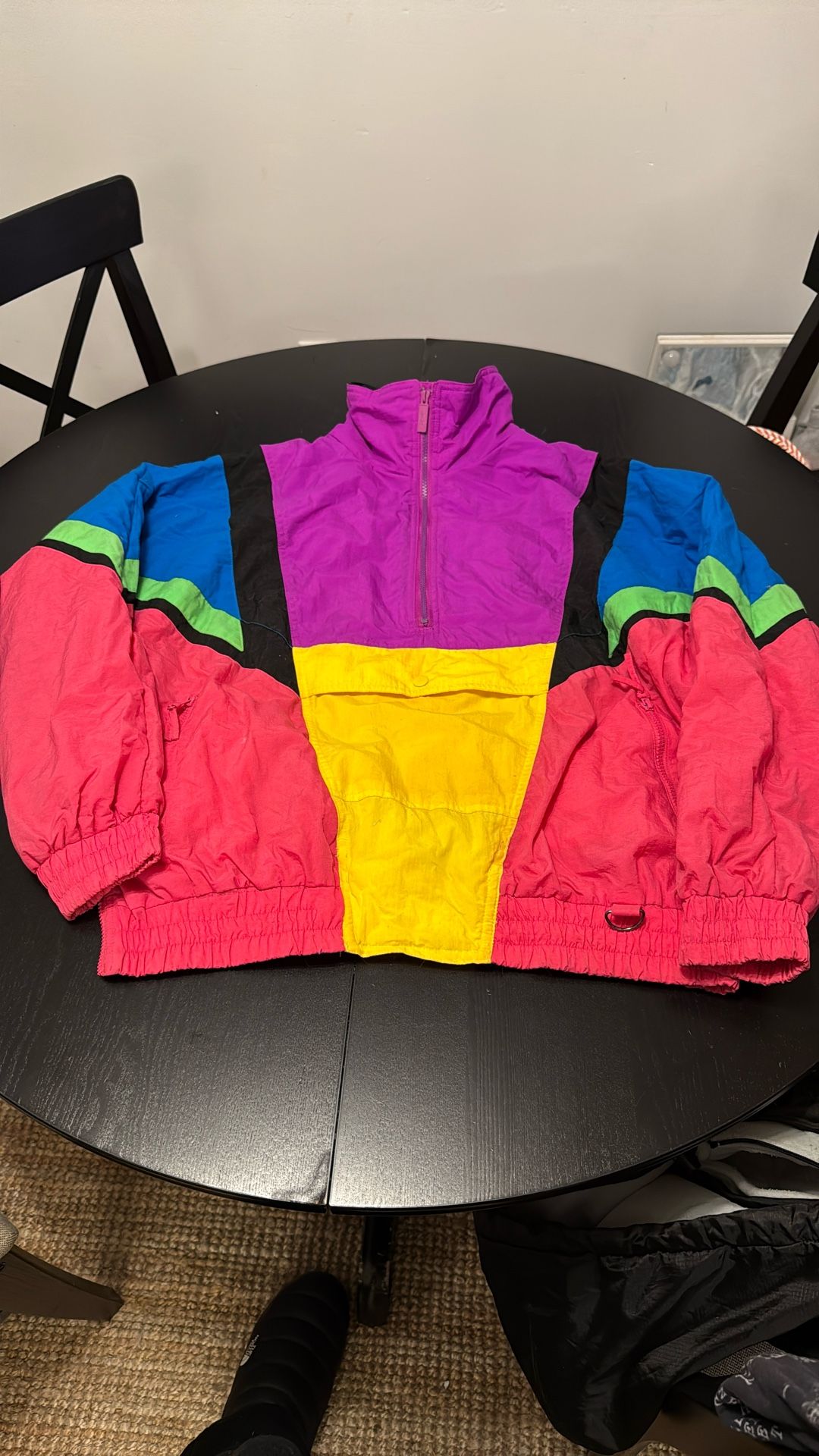 Retro Ski Jacket Size L Pullover With Side Zip