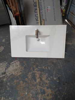 Marble Countertop With Sink And Faucet
