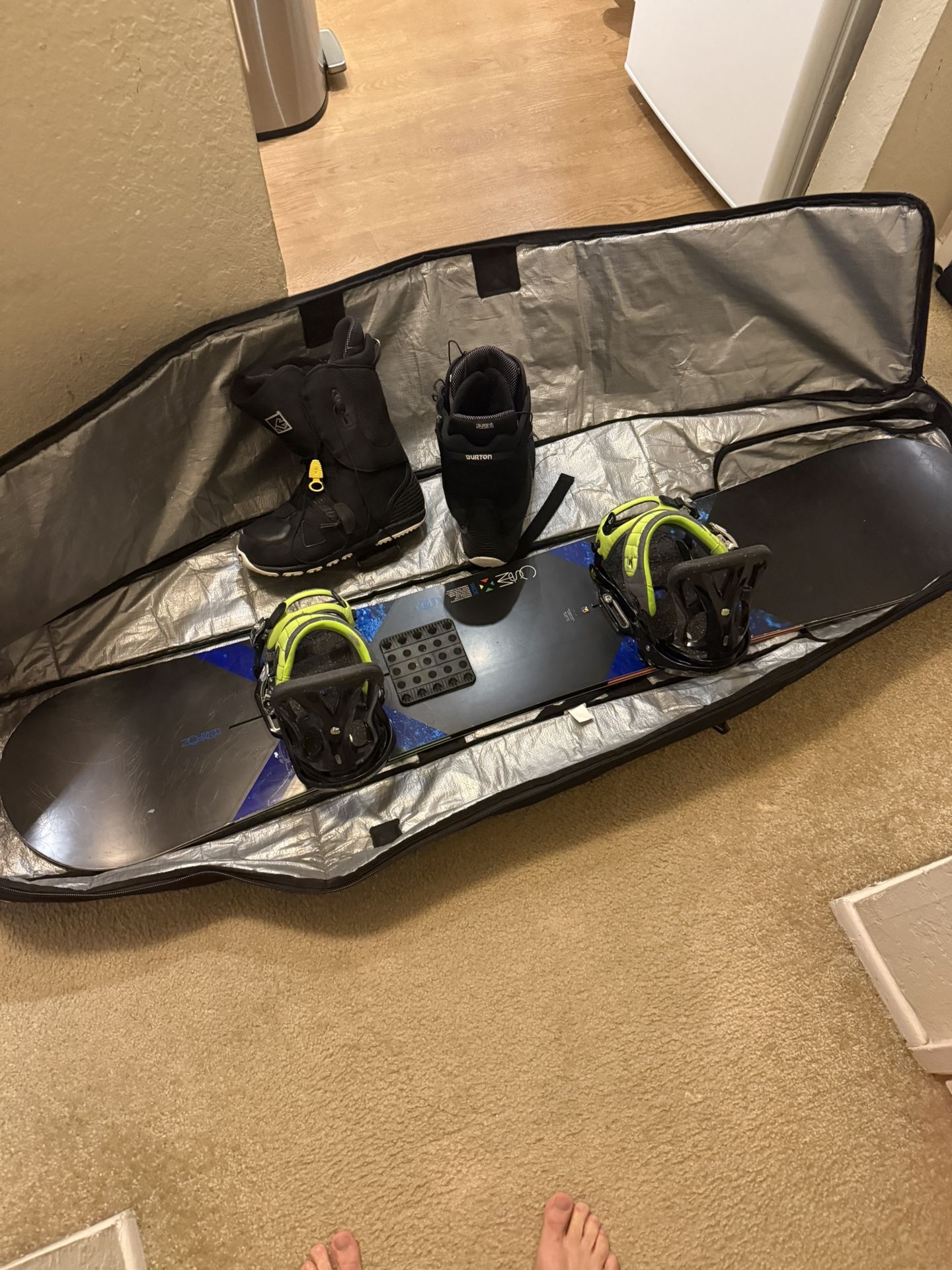 Burton Custom 159 Wide/boots/bindings/travel Bag