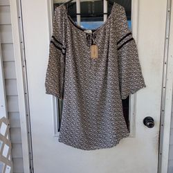 Natural Life Boho Floral Mini Swing Dress Sz M