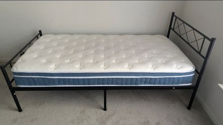 Twin bed frame and mattress