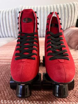 Red Suede Foxy Skatez