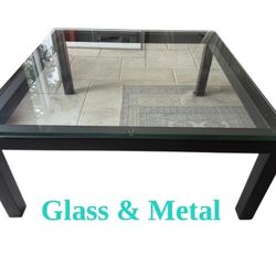 Modern Glass + Metal Coffee Table – Priced to Sell Fast! 