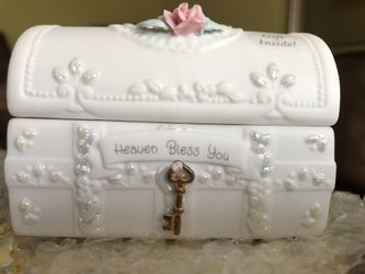 Precious Moments Porcelain Baptismal Hope Chest