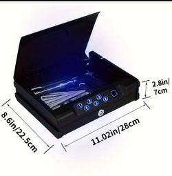 Biometric gun safe fingerprint scan, code or key access