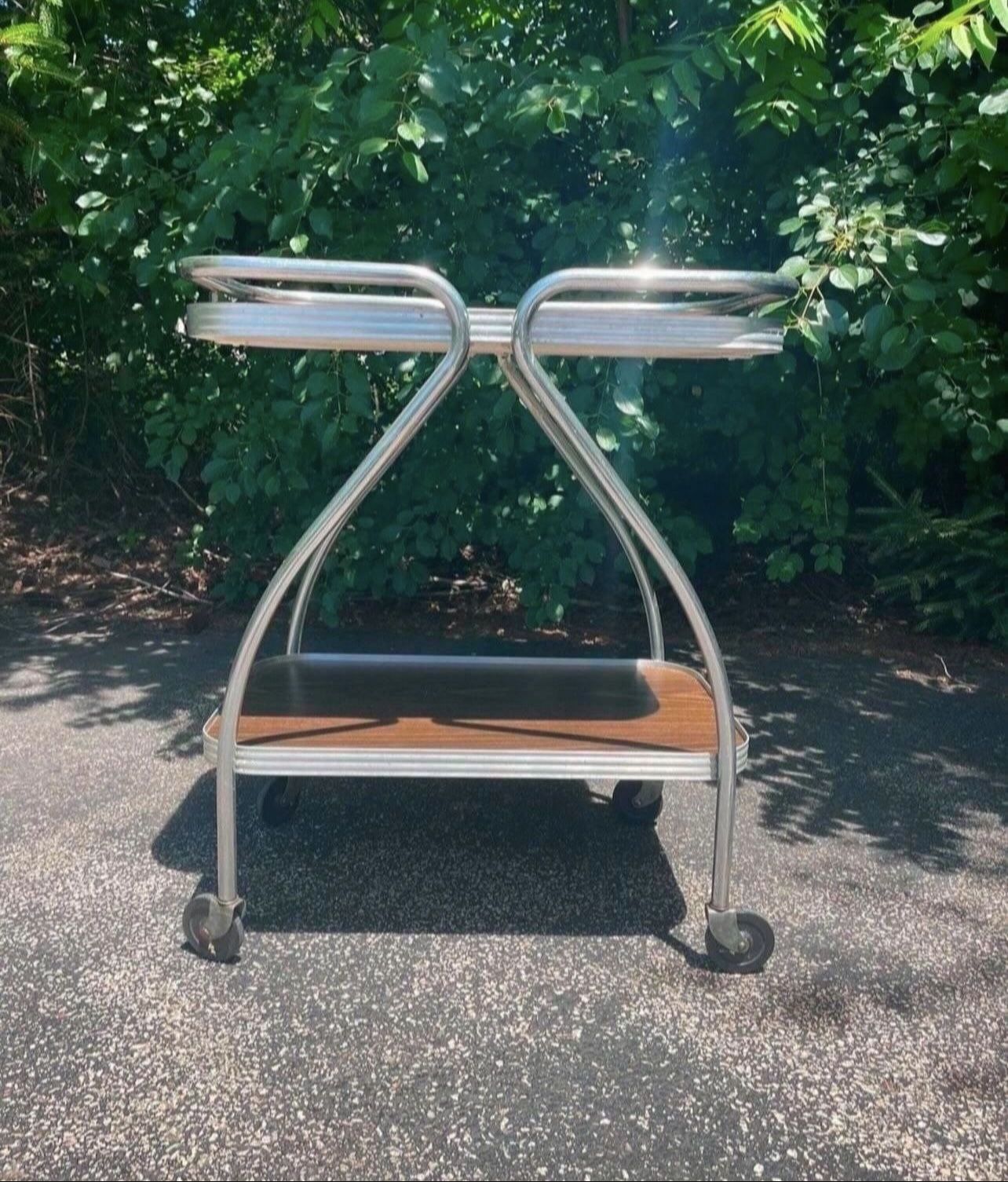 Mid Century Rolling Bar / Tea Cart