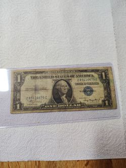 Silver certificate 1 dollar bill