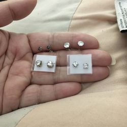 Real Silver Stud Earrings