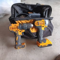 Dealt Drill Driver And Impact Driver Comes With  Charger And One Battery And Bag