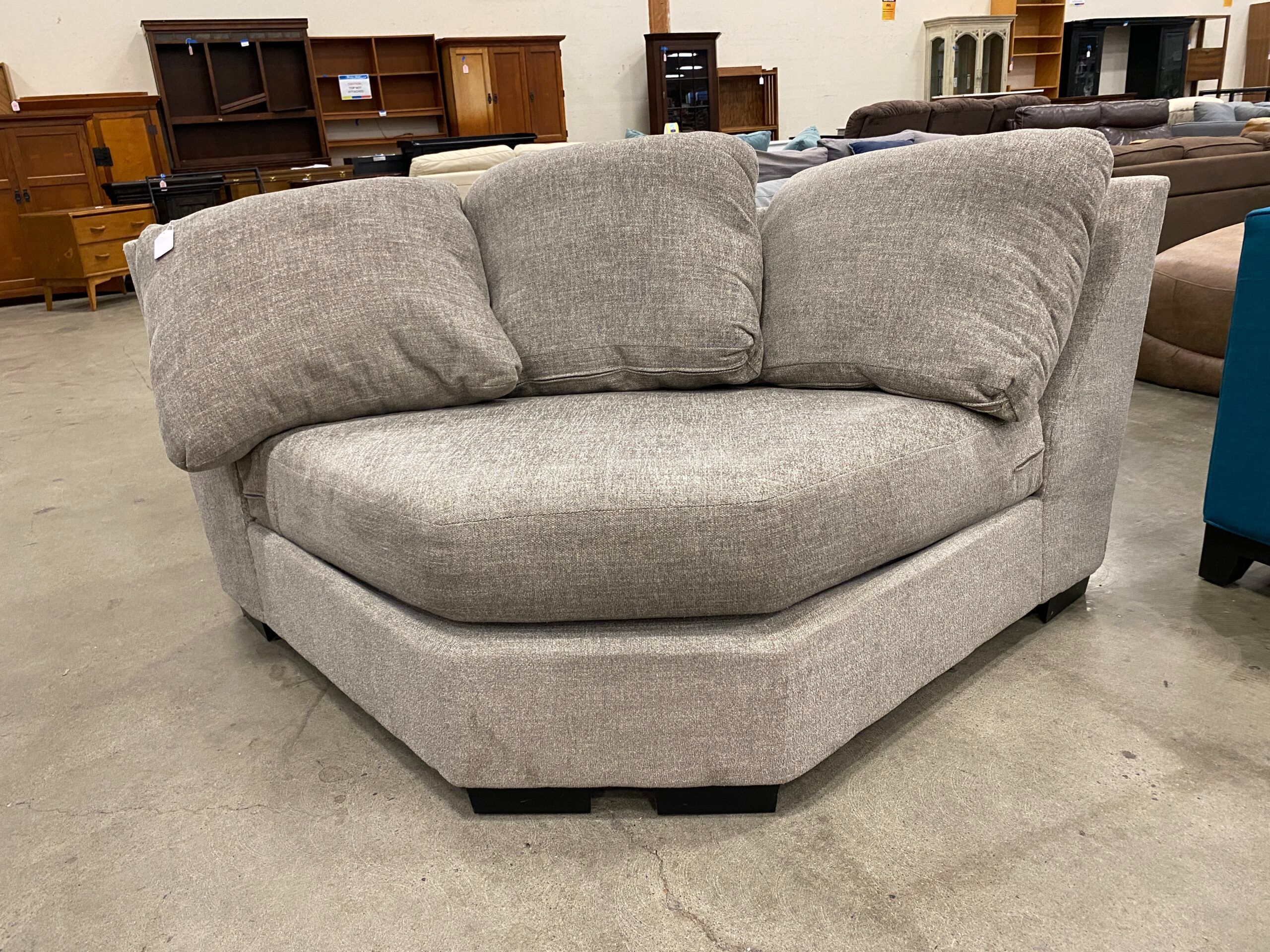 Light Grey Corner Chair with Cushions