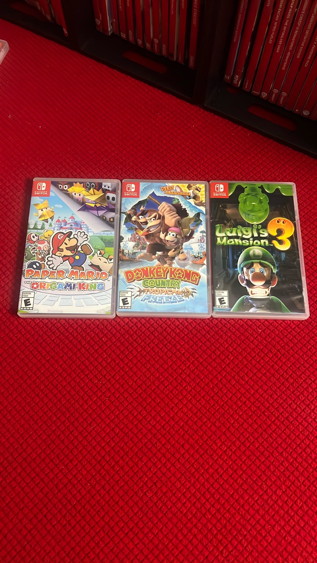 Nintendo Switch Games. Paper Mario, Donkey Kong, Luigi’s Mansion