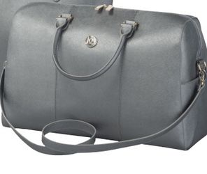 Joy mangano clearance metallic leather weekender