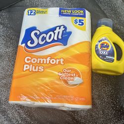 Tide Laundry Detergent And Scott Tissue 