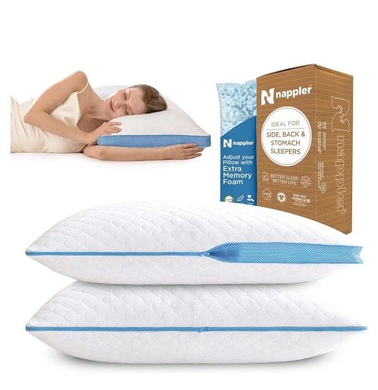 Memory Foam Bed Pillow for Sleeping 100 Adjustable Fill King Size