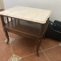 Marble Top Wooden Antique Table