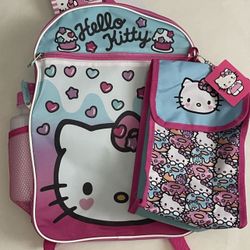 Hello Kitty 5 Piece Set Backpack 