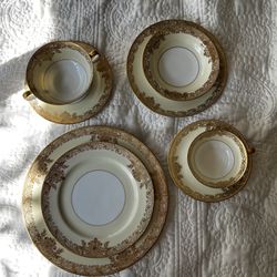 Vintage Tea Noritake Gold Flower Cream White Porcelain China 