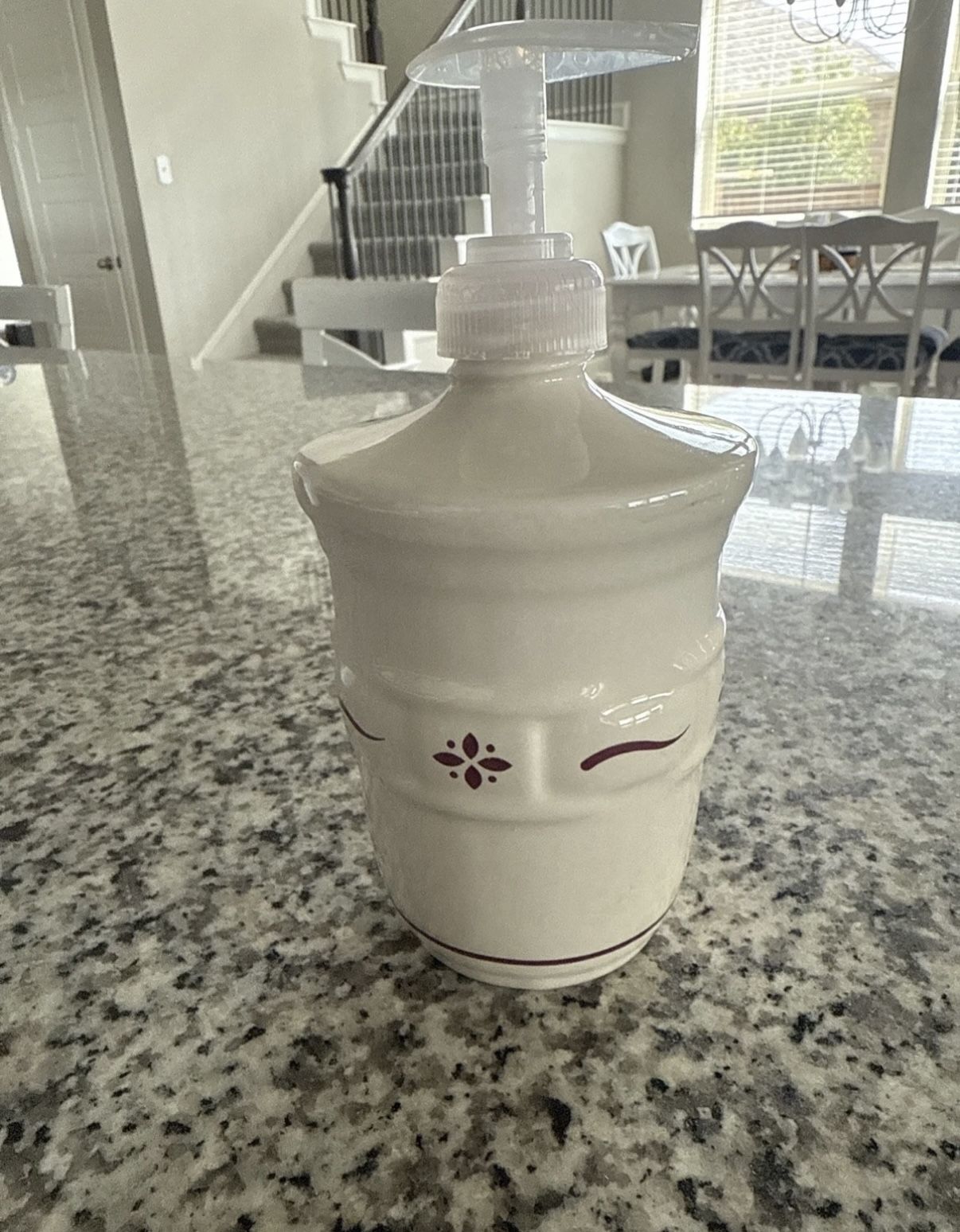 Longaberger Woven Traditions Soap Dispenser Red Cream Burgundy 