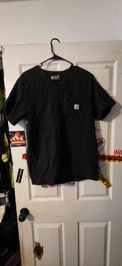 Carhartt Black Rugged Flex Peak Tuck-In Scrub Top and Men's Rugged Flex Modern Fit Straight Leg Cargo