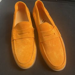 Giorgio’s of Palm Beach Suede Loafers – Bright Orange – Size 11 – Made in Italy