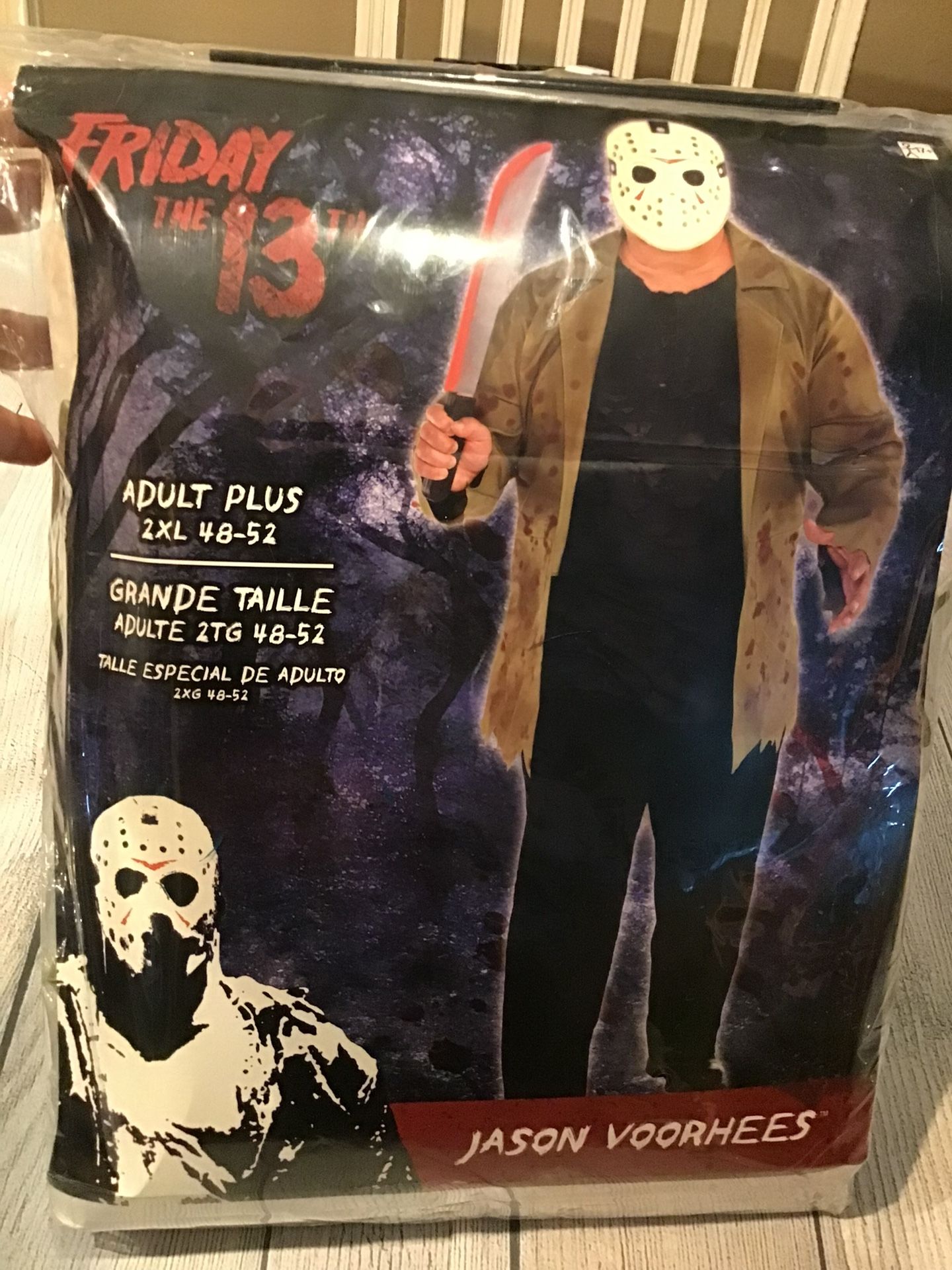 Friday The 13th Jason Voorhees Adult Costume Size 2xl (48-52) -NEW