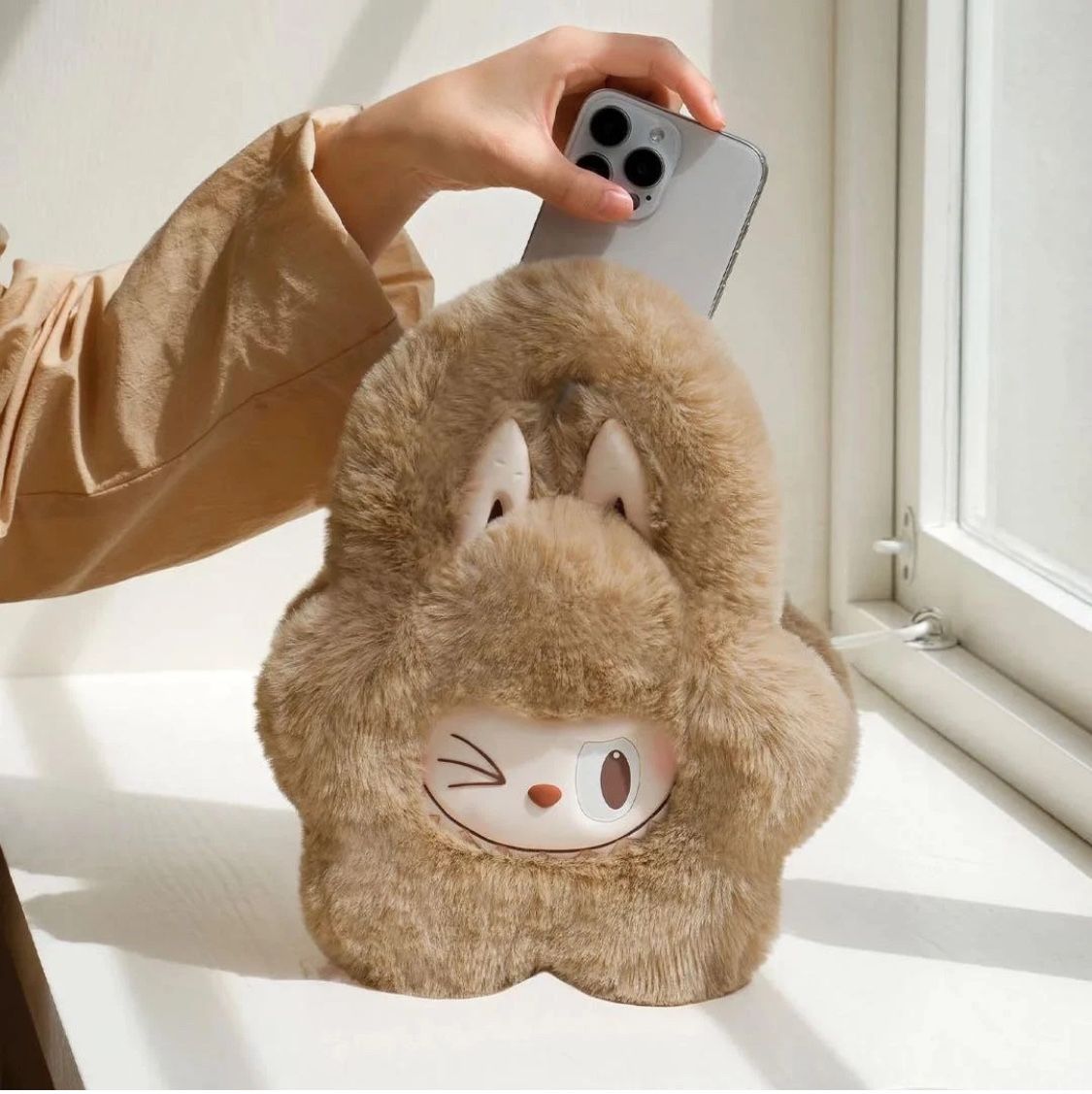 New POP MART LABUBU Plush Flower Bag Brown Series Brown