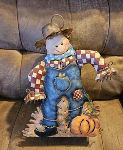 Home Interiors Scare Crow Fall 11799 Candle Lamp Tin Metal Home Decor NEW RARE