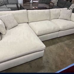 Ultra PLUSH Feather Cloud 140” Sectional Sofa Couch