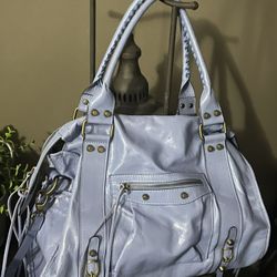 Soft blue Italian Leather Bag