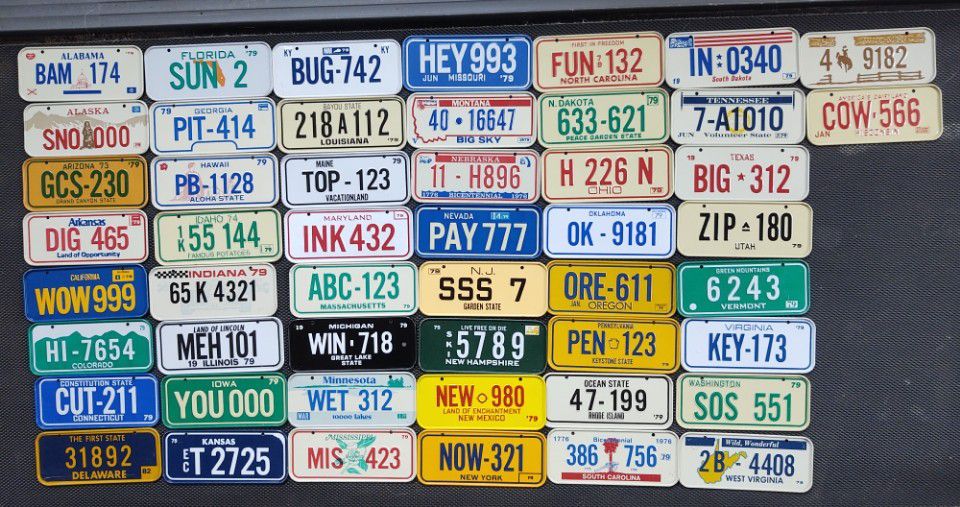 50 States License Plates Wheaties 1979