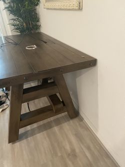 Office Desk With Charging Cable Installed 