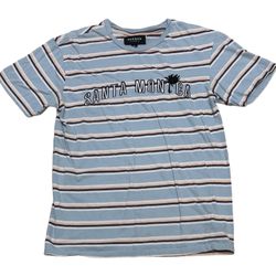 PacSun Unisex Santa Monica Striped Multicolored Short Sleeve Tee T-Shirt Size M