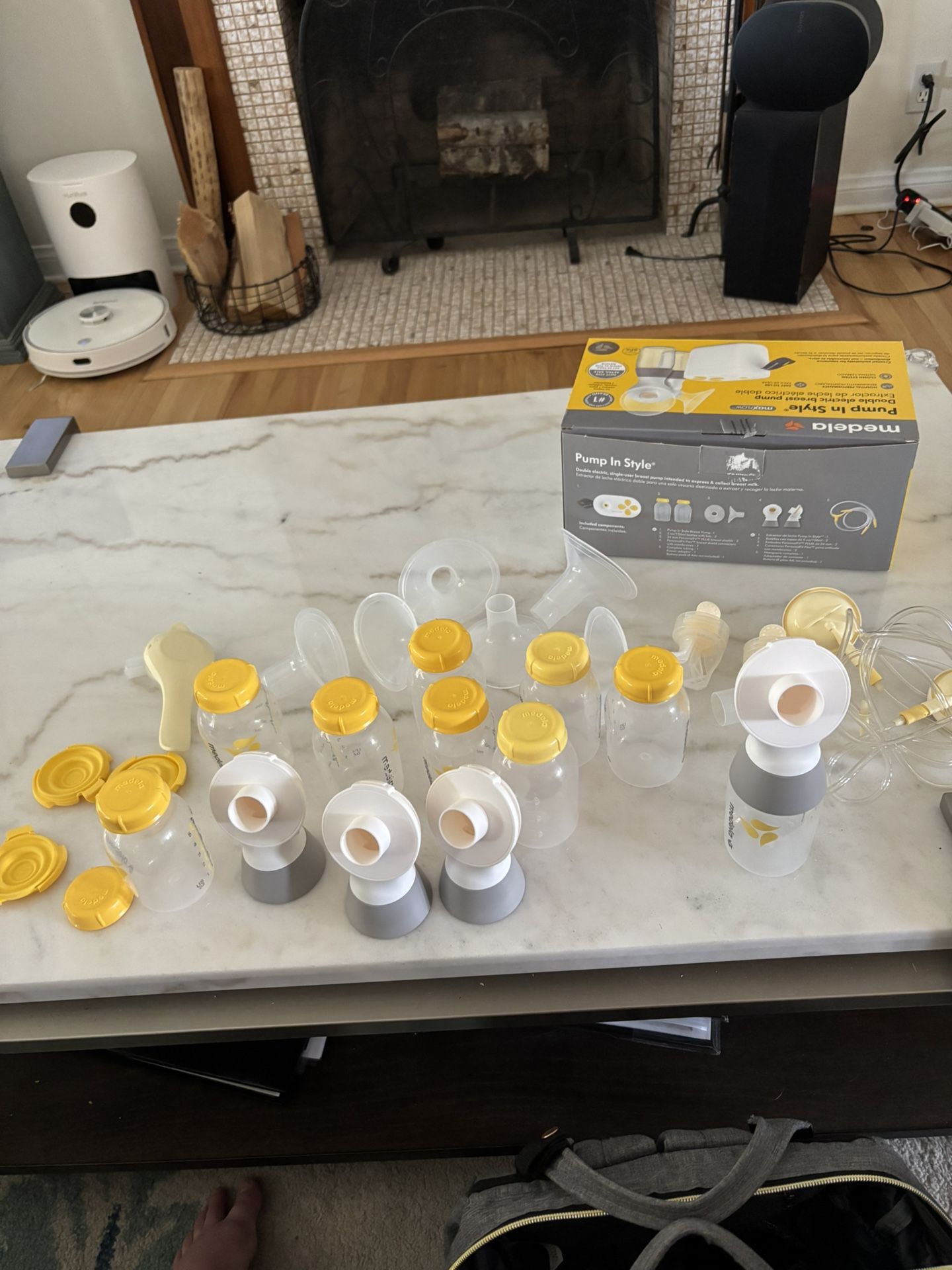 Madela Breast Pump, Parts And Storage Bag