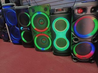 Largest Selection Of Loud Bluetooth Kareoke Party Speakers.  Come Listen To them. $99 and up