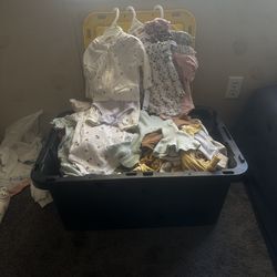 Bunch of baby girl clothes