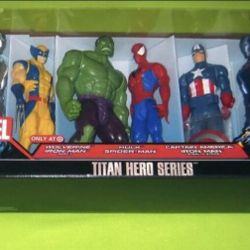 Marvel 6 pack 12" Action Figures Titan Hero Series Spider-Man, Captain America, Hulk, Wolverine, and IronMan (2versions)