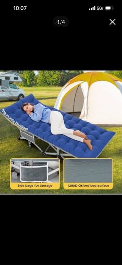 Folding Camping Cot for adults with mattress