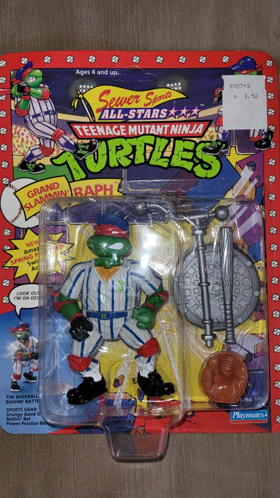 1991 TMNT Teenage Mutant Ninja Turtles All Stars Grand Slammin Raph