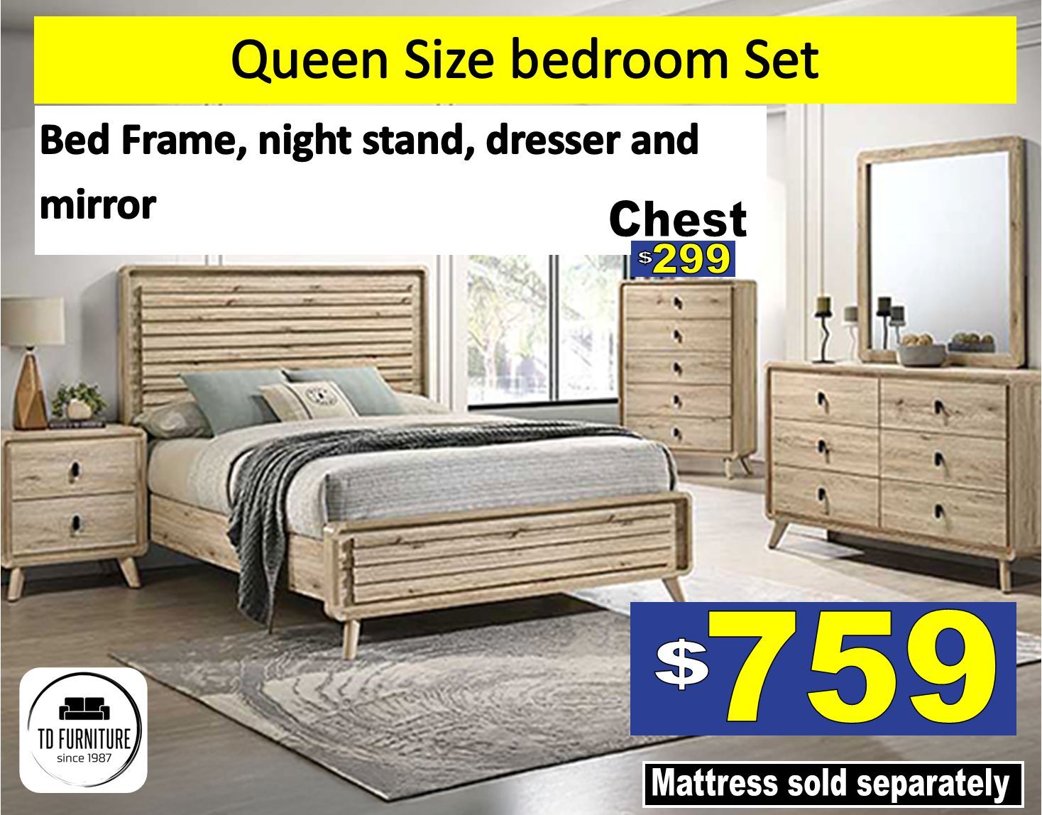 4 Pcs Bedroom Set