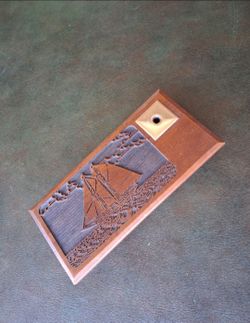 Vintage Lasercraft Solid American Walnut Laser Engraved
