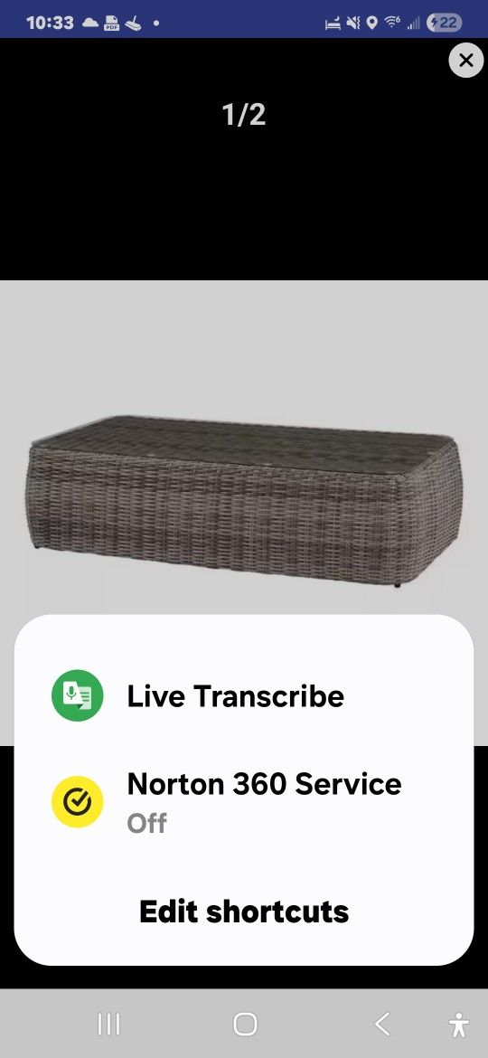 Brand New Kings Ridge Rectangular Wicker And Reinforced Aluminum Outdoor Coffee Table