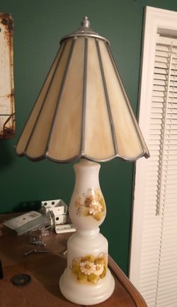 Slag glass lamp