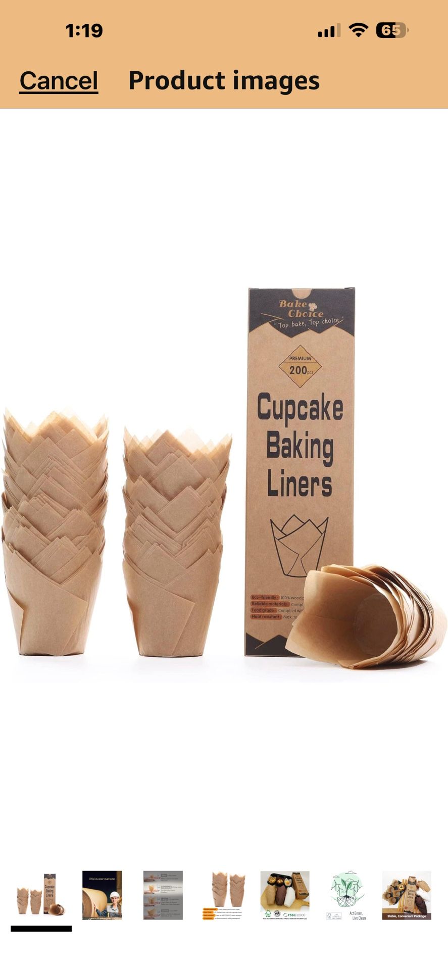 200pcs Natural Tulip Cupcake Liners for Baking Cups Unbleached European Parchment paper Tulip Muffin Liners, Cupcake Wrapper for Party