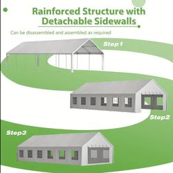 20×40 Feet Heavy Duty Party Tent, Large Wedding Event Canopy with Removable Side Walls - Outdoor Gazebo Style Commercial Shelter for Sports Events, Bl