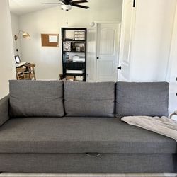 IKEA FRIHETEN Sleeper sofa, Hyllie dark gray Couch